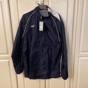 Jako Men’s 2XL Windbreaker, Navy Blue and White